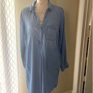 American Eagle Pullover Denim  Shirt Dress- Size Large